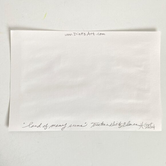 Land of Many Suns Original Mixed Media Wall Art Collage Painting 8x10in Matted - Picture 7 of 7